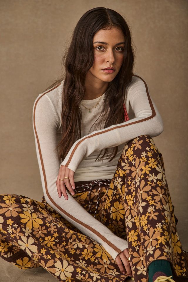 The Upside - Merino Wool Long Sleeve Top in Cream