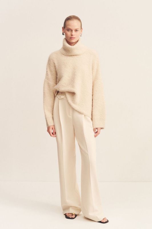 Shona Joy - Korine Roll Neck Sweater in Batter