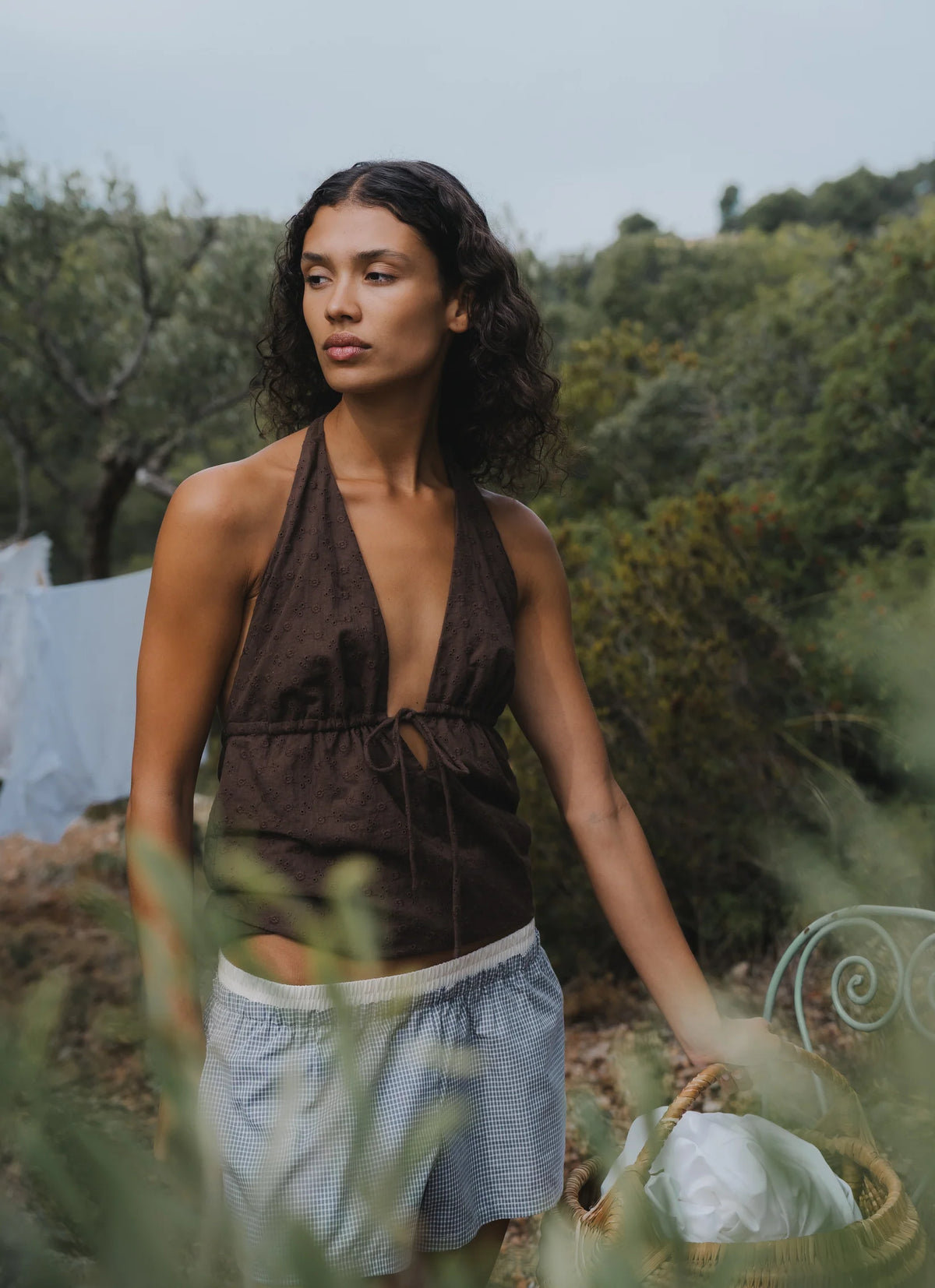 JUNI - Aimee Halter Top in Espresso