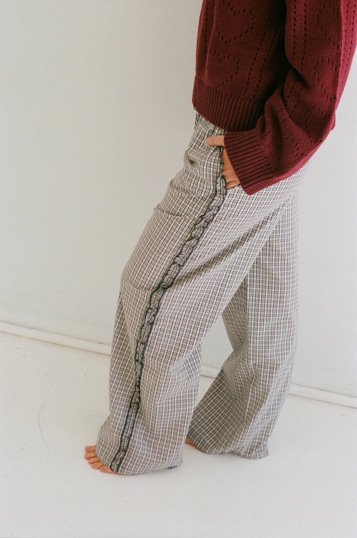JUNI - Stevie Pant in Check (Tall Length)