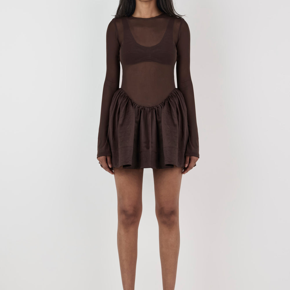 Hansen and Gretel - Kita Mini Dress in Chocolate