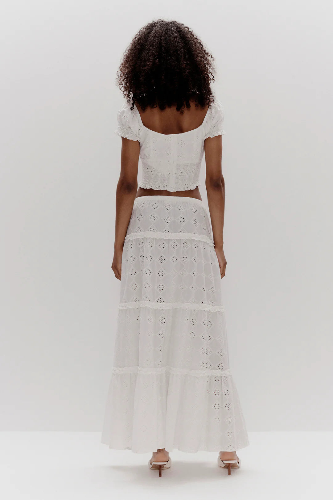 Ownley - Leilani Crop Top in White Broderie