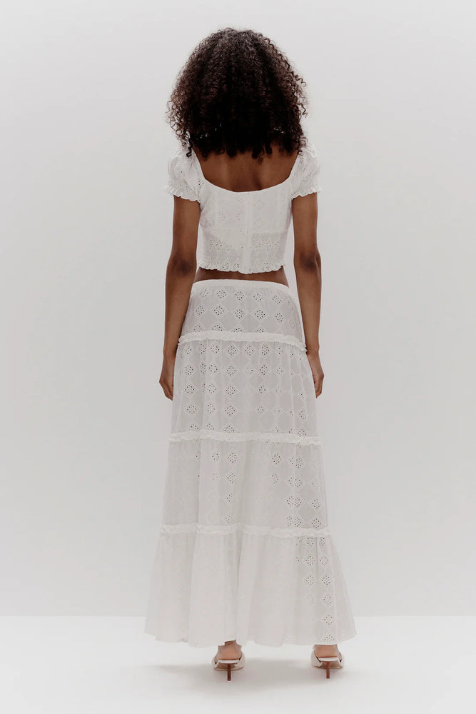 Ownley - Leilani Crop Top in White Broderie