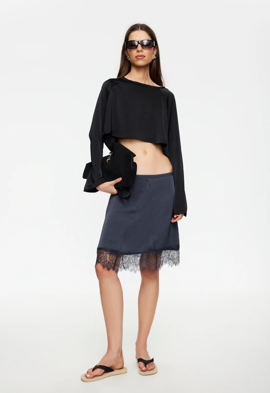 Lioness - Skin Midi Skirt in Petrol