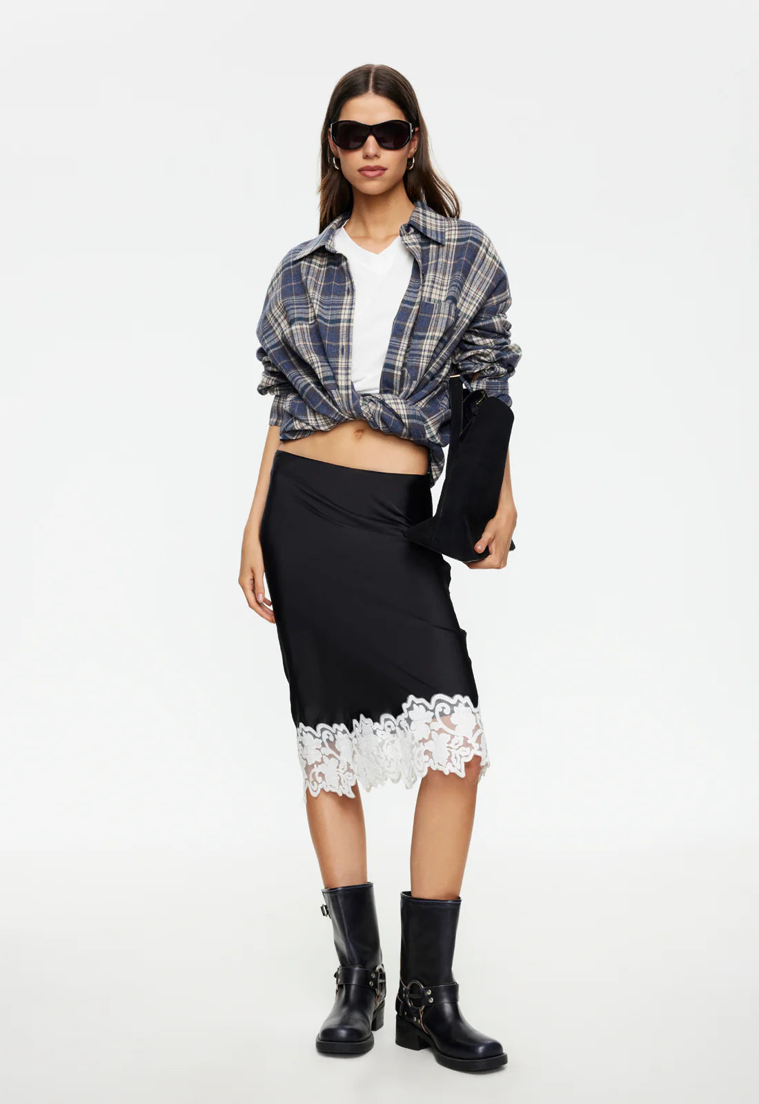 Lioness - Anchored Midi Skirt in Noir