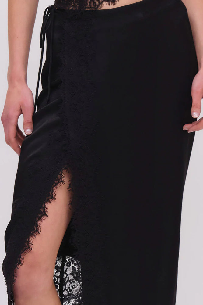 
                      
                        Suboo - Lee Satin Lace Skirt in Black
                      
                    