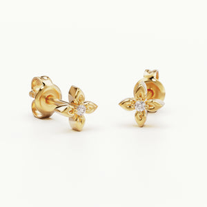 By Charlotte - Lotus Stud Earrings in Gold