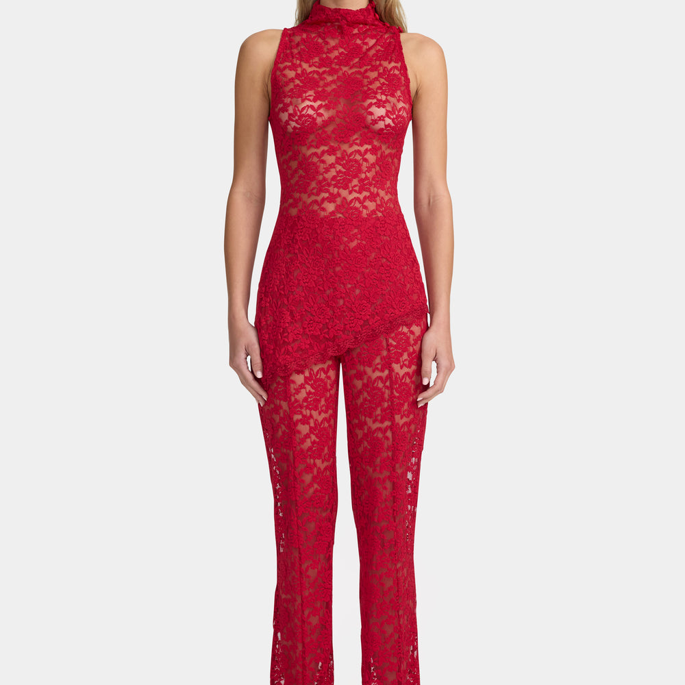 Ownley - Evangeline Lace Pant in Rouje