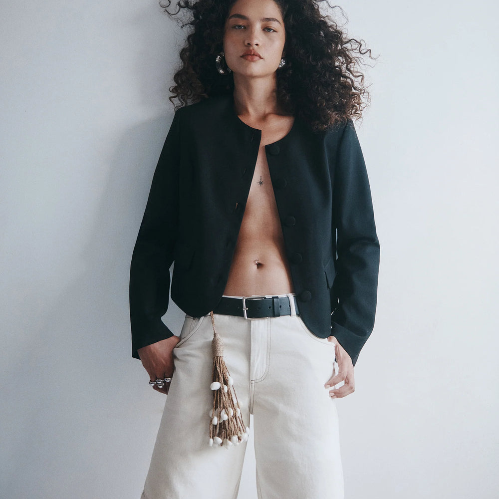 Hansen and Gretel - Jessie Denim Jorts in Ecru