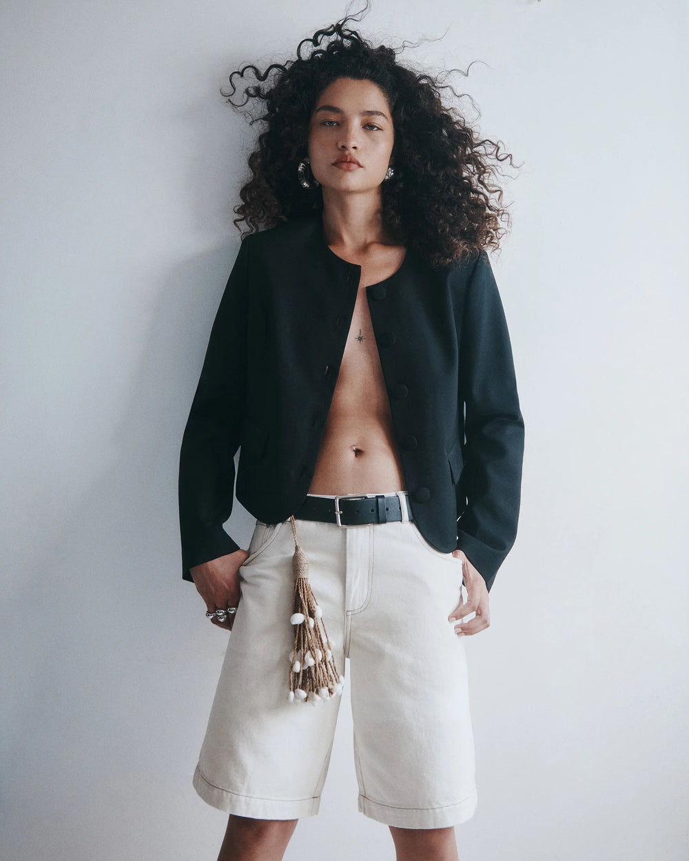 Hansen and Gretel - Jessie Denim Jorts in Ecru