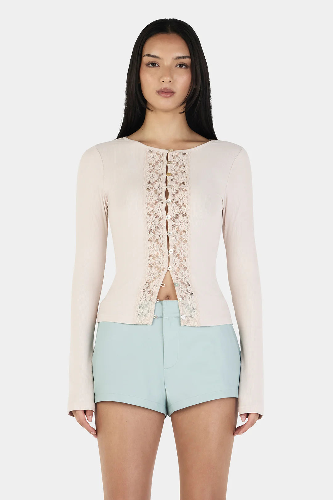 Ownley - Nina Cardigan Top in Cream
