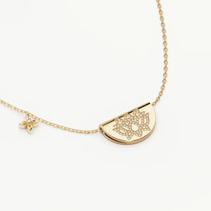 By Charlotte - Live in Light Lotus Necklace in Gold