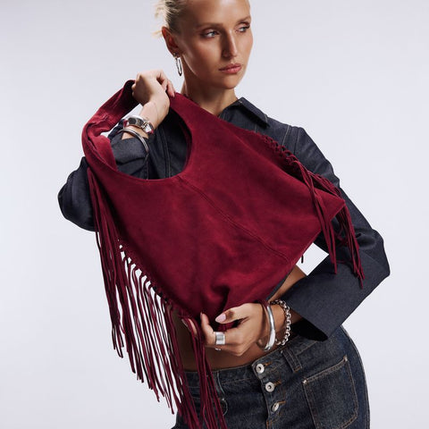 Sesa Studios - The Tassia in Burgandy Suede