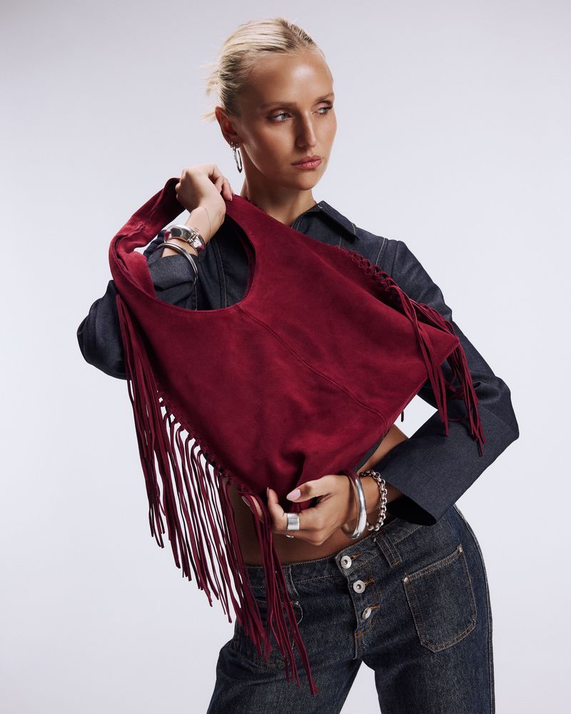 Sesa Studios - The Tassia in Burgandy Suede