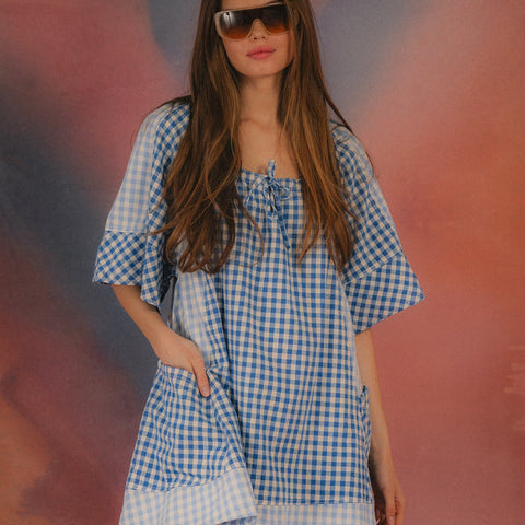 Ciao Ciao Vacation - Powder Check Dress