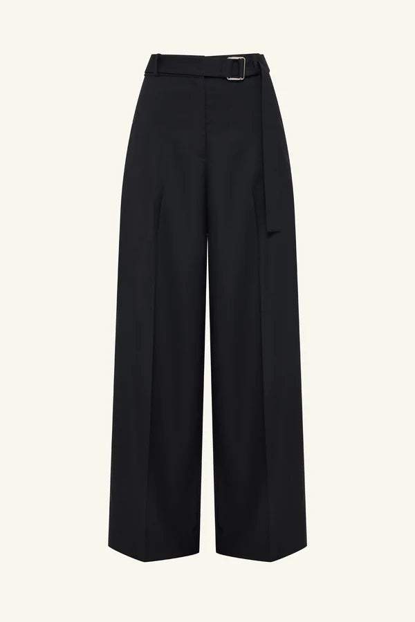 Shona Joy - Castro Wide Leg Belted Pant in Black