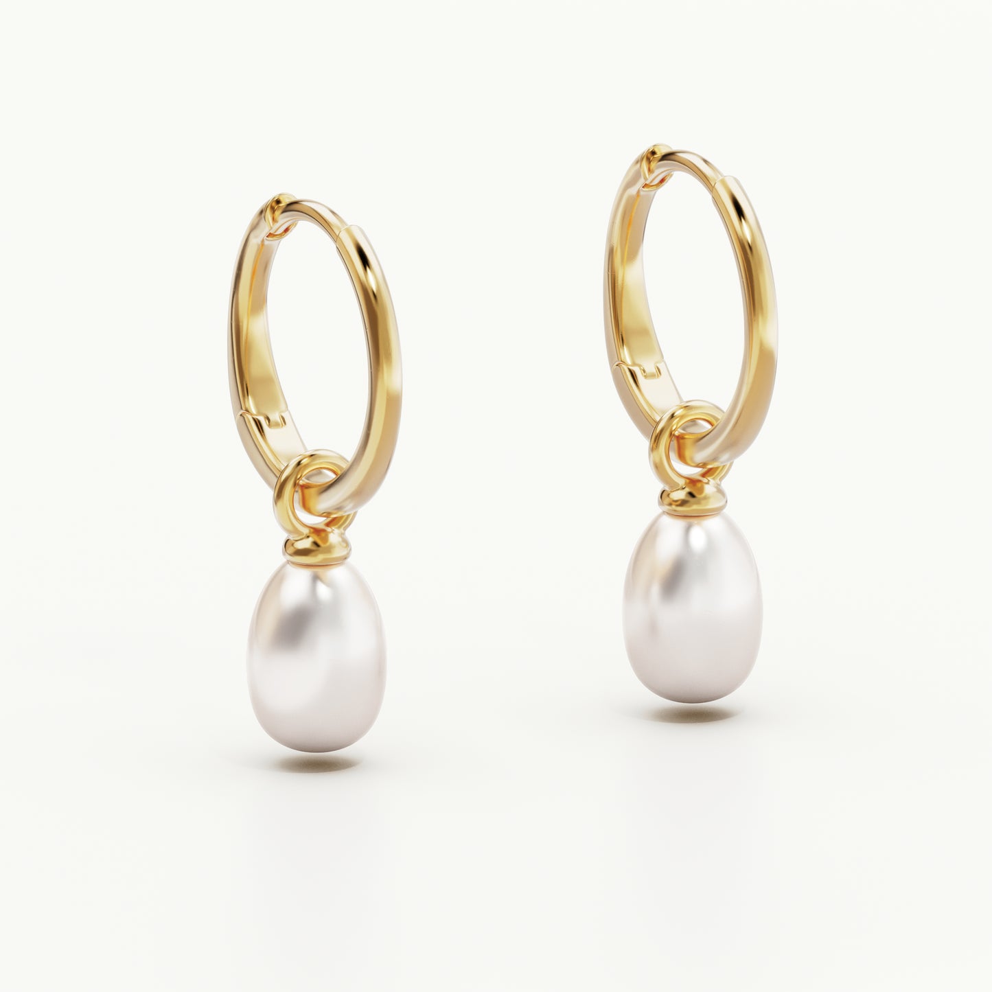 By Charlotte - Live in Peace Pearl Hoop Earrings in Gold