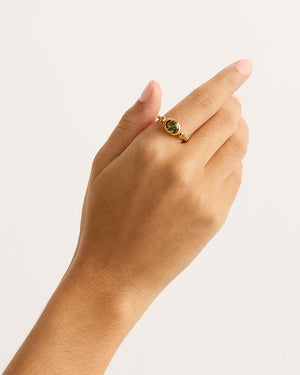 By Charlotte - Radiant Soul Tourmaline Ring in Gold