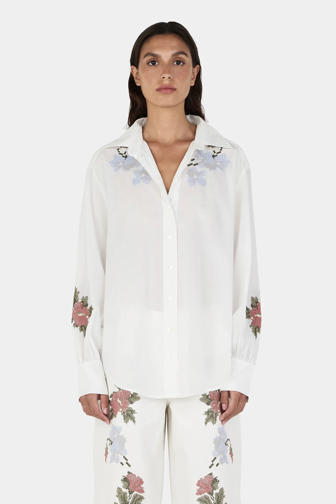 Hansen and Gretel - Raleigh Embroidered Blouse in Cross Stitch
