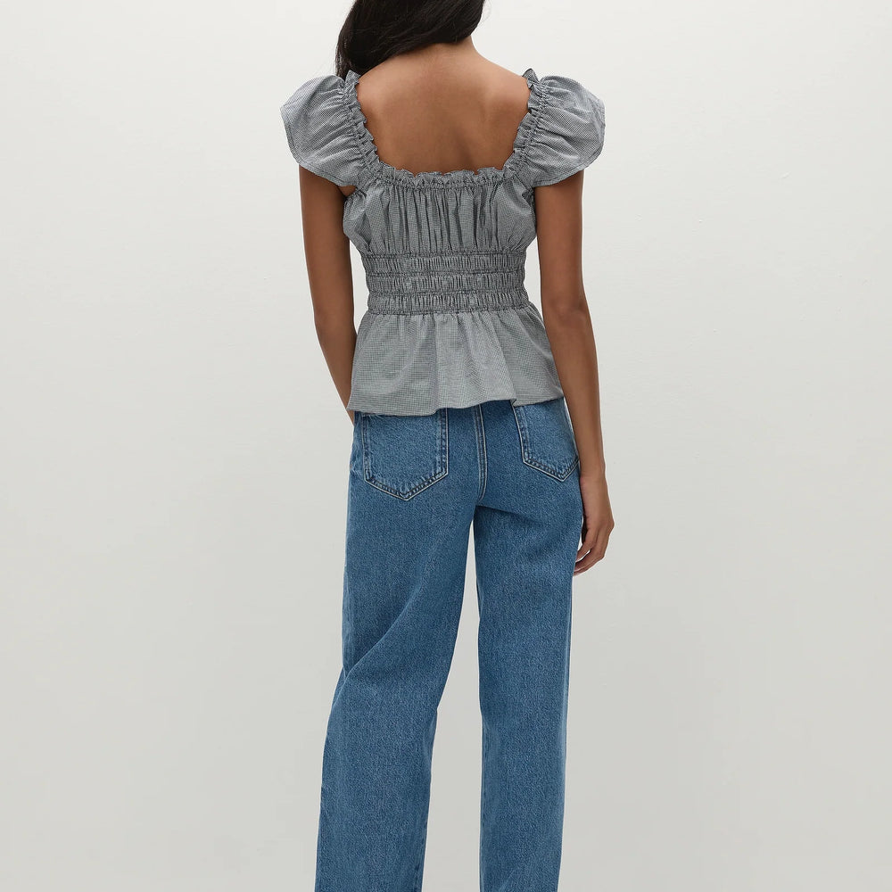 Faithfull The Brand - Janne Top Hanne Gingham Vintage Navy