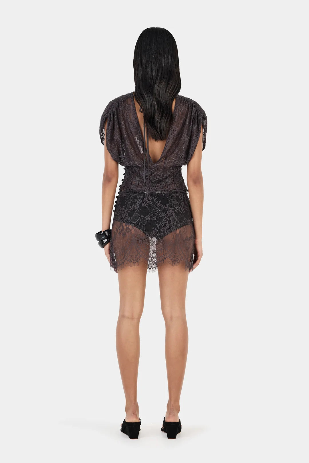 Hansen and Gretel - Ruby Lace Top in Charcoal