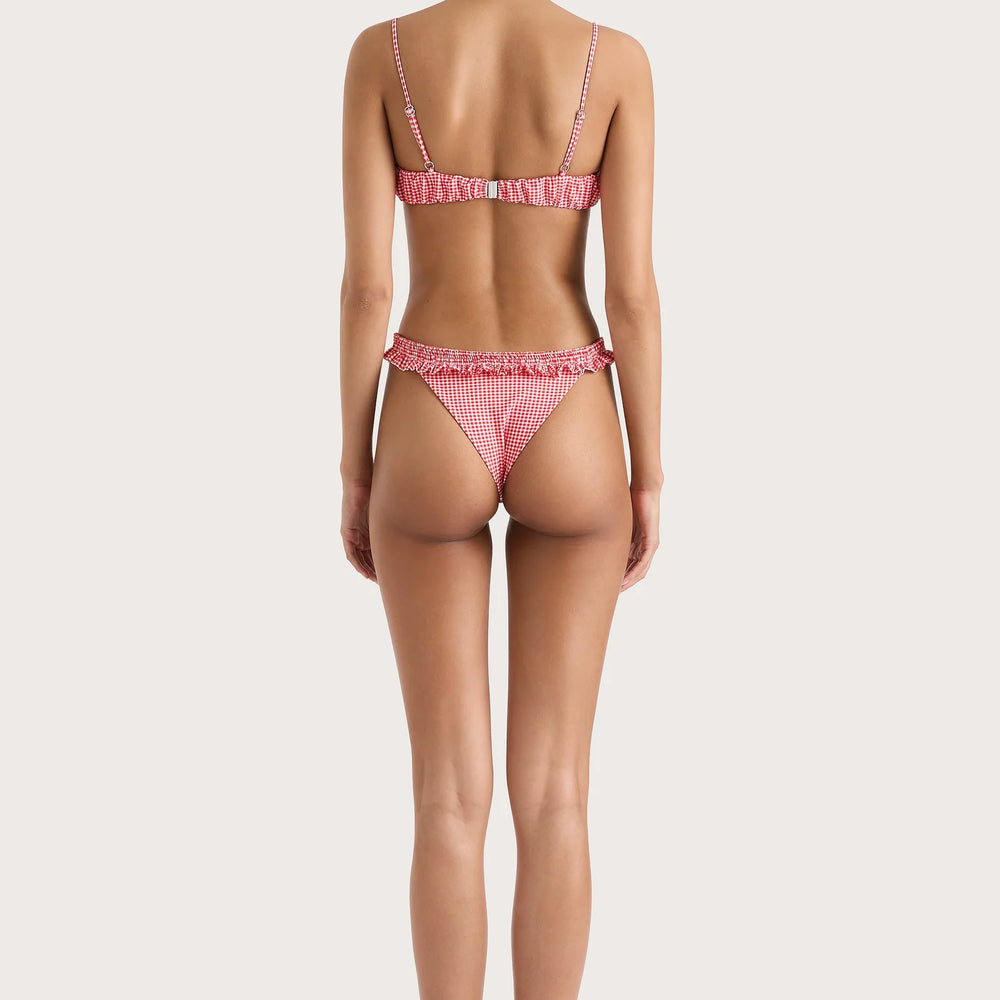 Faithfull The Brand - Esterel Bikini Top in Gingham Red
