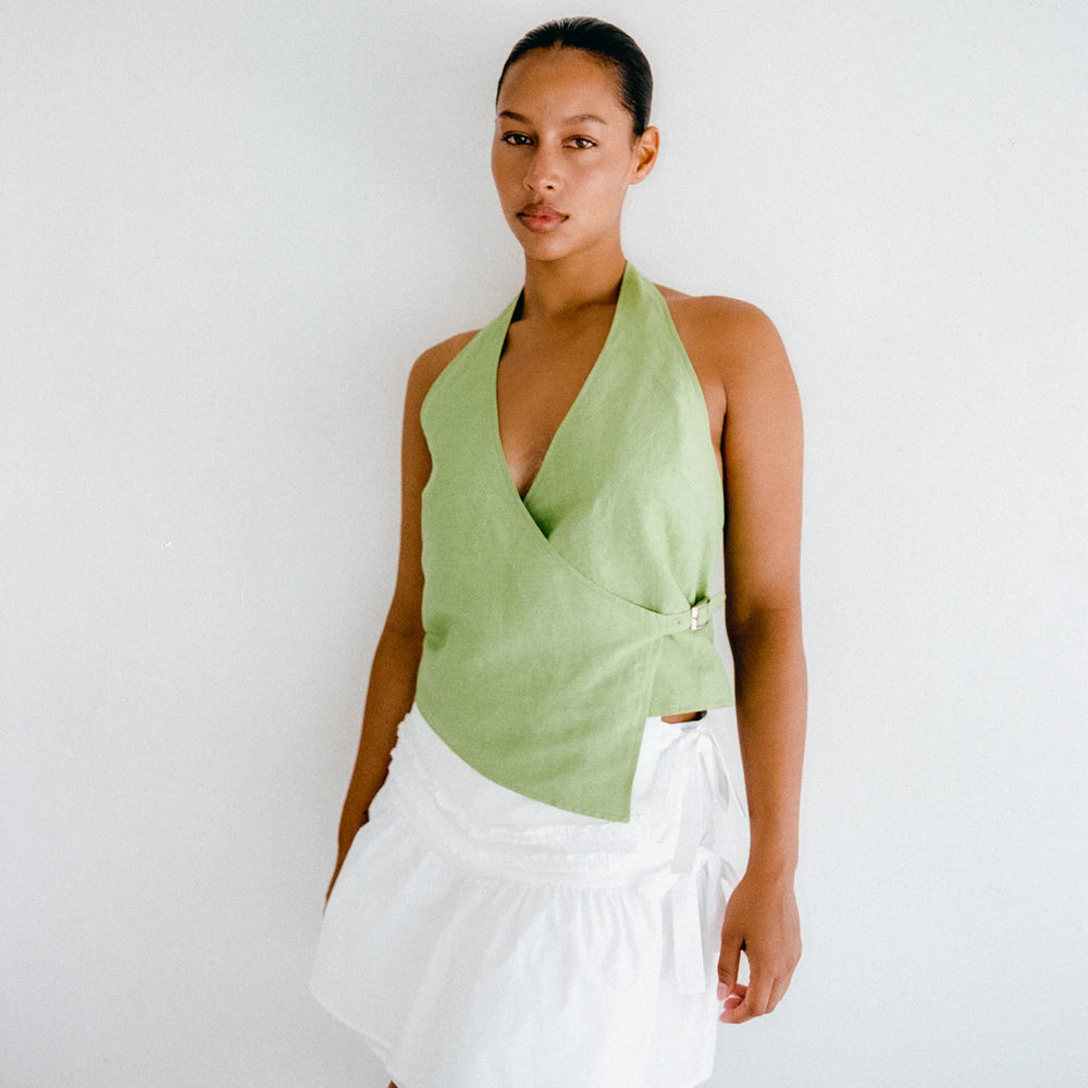 
                      
                        JUNI - Georgie Halter Top in Pear
                      
                    