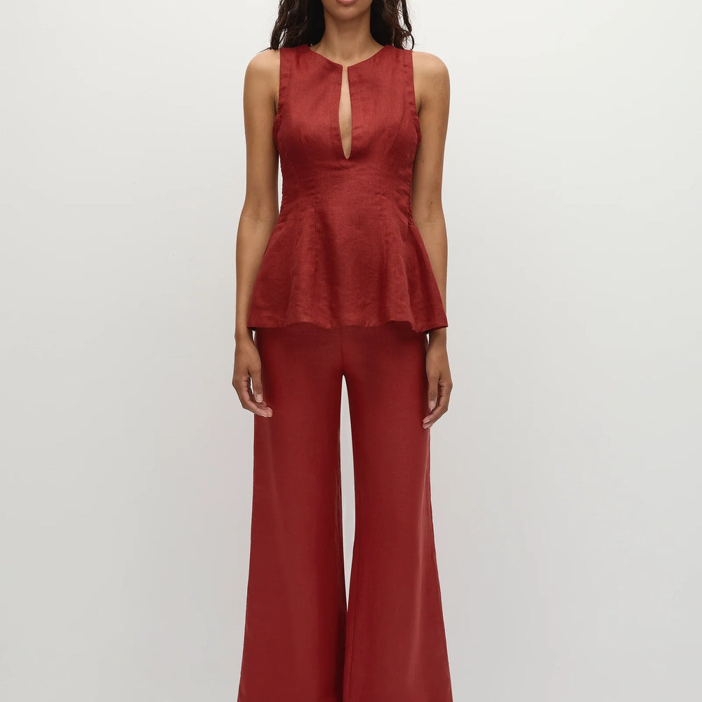 
                      
                        Faithfull The Brand - Melia Top in Deep Red
                      
                    