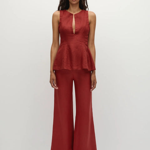 Faithfull The Brand - Melia Top in Deep Red