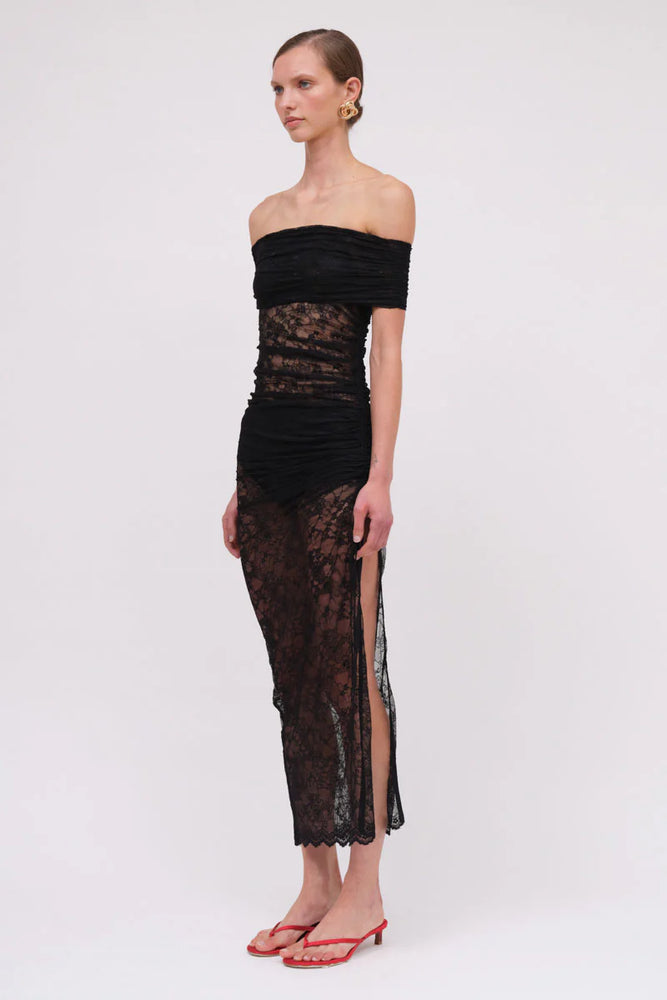 
                      
                        Suboo - Beau Lace Off Shoulder Midi Dress in Blackv
                      
                    