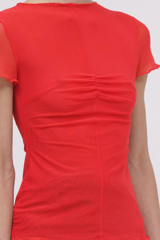 
                      
                        Suboo - Christy Cap Sleeve Top in Red
                      
                    