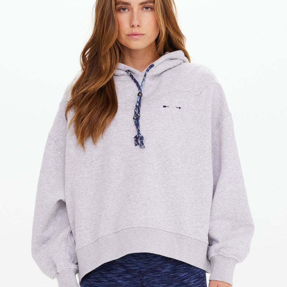 
                      
                        The Upside - Lasso Jude Crop Hoodie in Grey Marle
                      
                    