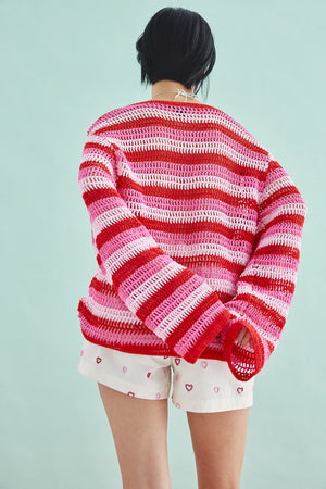 SOOT. - Relax Crochet Jumper in Sugar Stripe