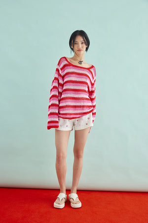 SOOT. - Relax Crochet Jumper in Sugar Stripe