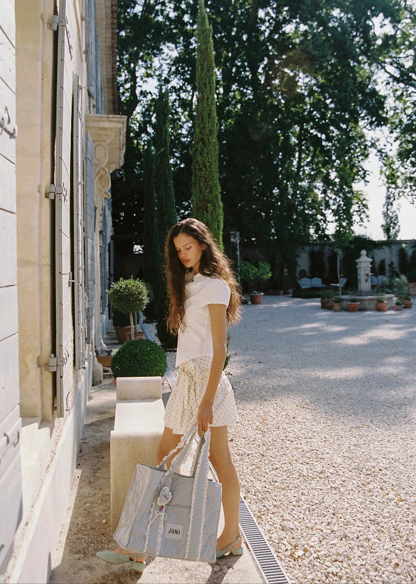 JUNI - The Everything Bag in Blue Check