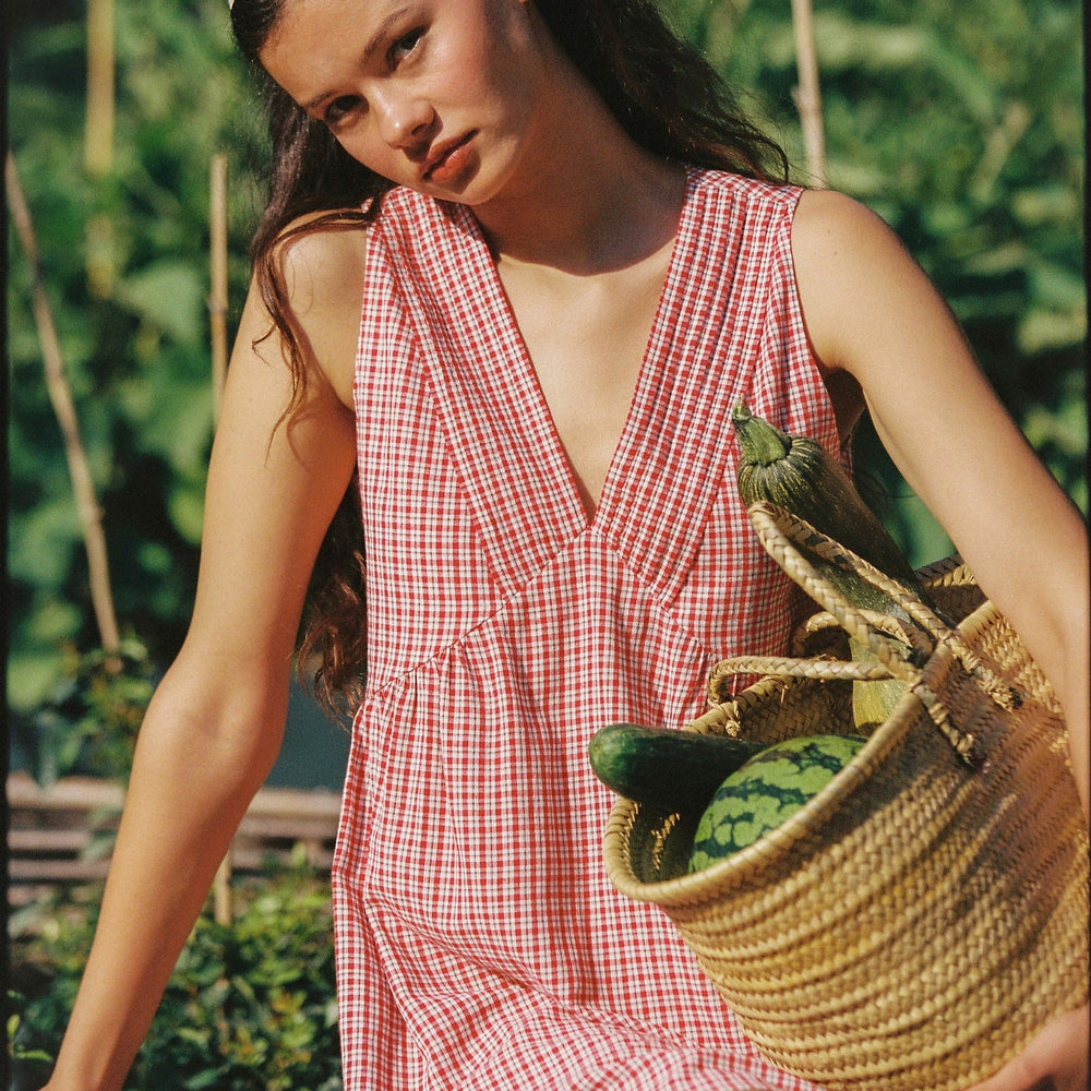 JUNI - Hunter Mini Dress in Red Check