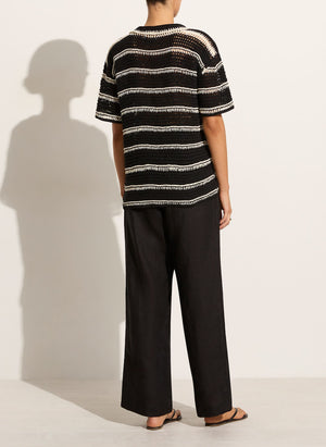 Faithfull The Brand - Gioia Handmade Crochet Shirt in Black/ Off White