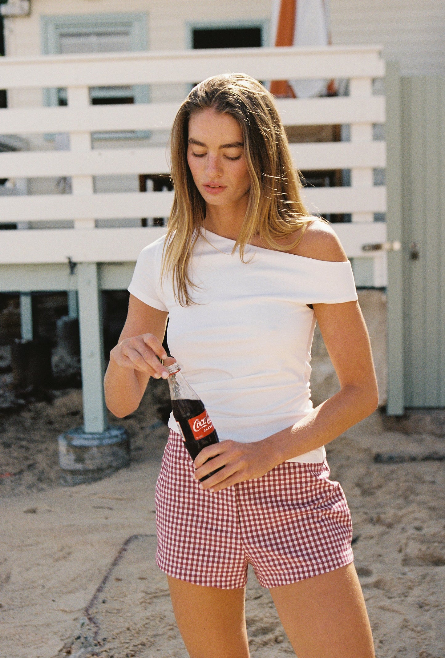 JUNI - Monica Ruched Top in Blanc