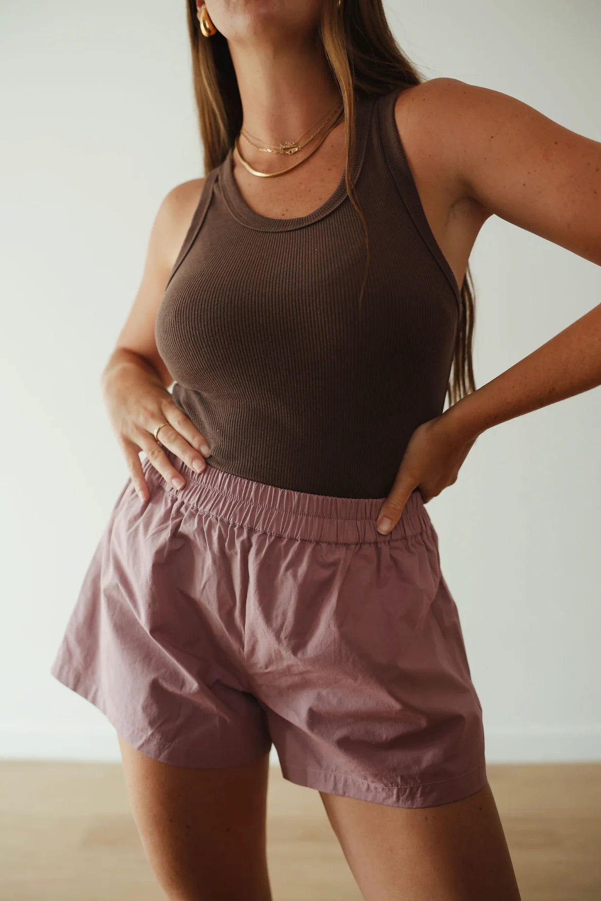 By Billie - Rib Tank in Walnut Brown