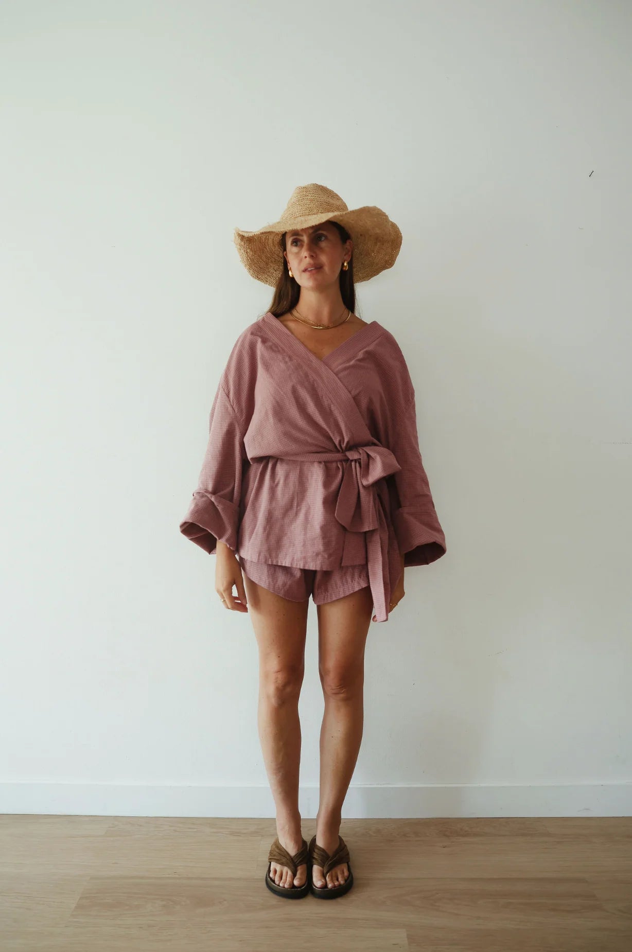 By Billie - Luella Kimono in Pink Check