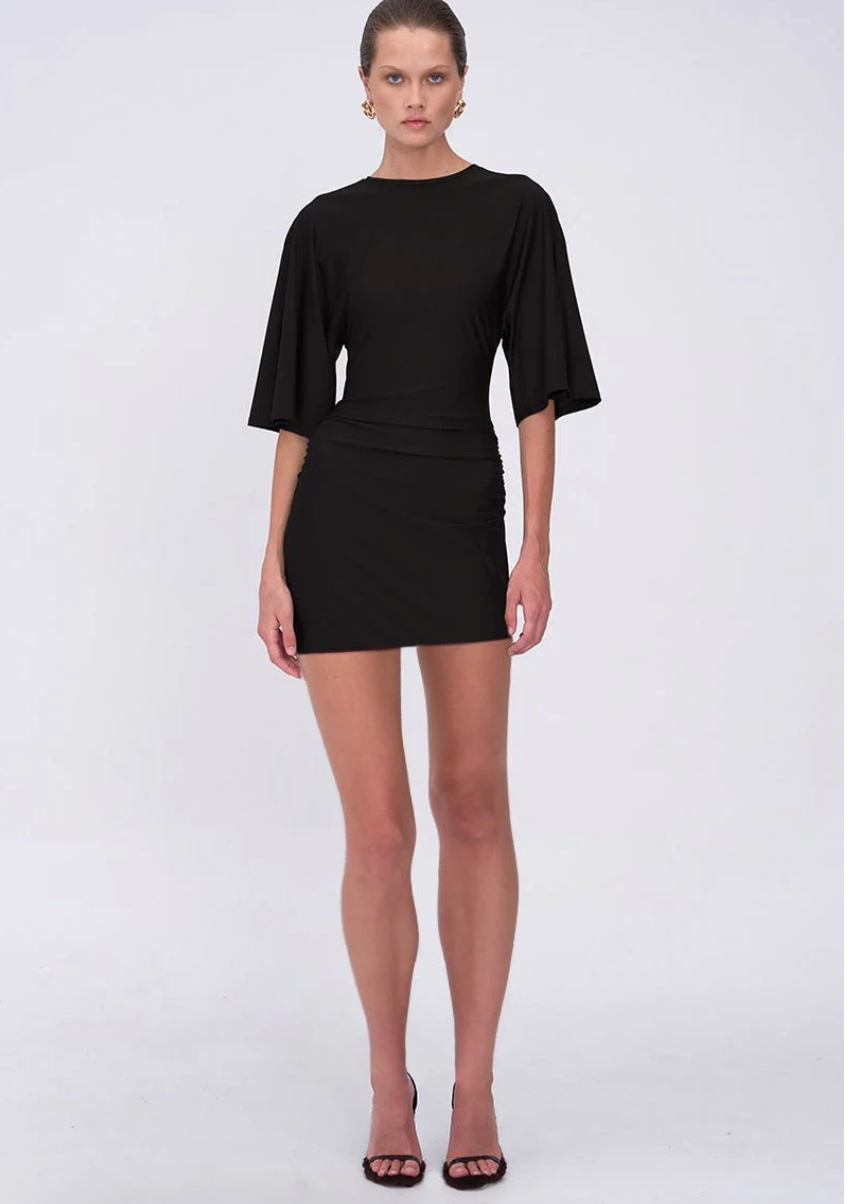 Suboo - Ivy Cape Sleeve Mini Dress in Black  Emte Boutique