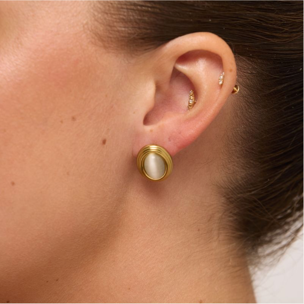 We Are Emte- Sorella Earrings in 18k Gold Plated + Moon Shimmer