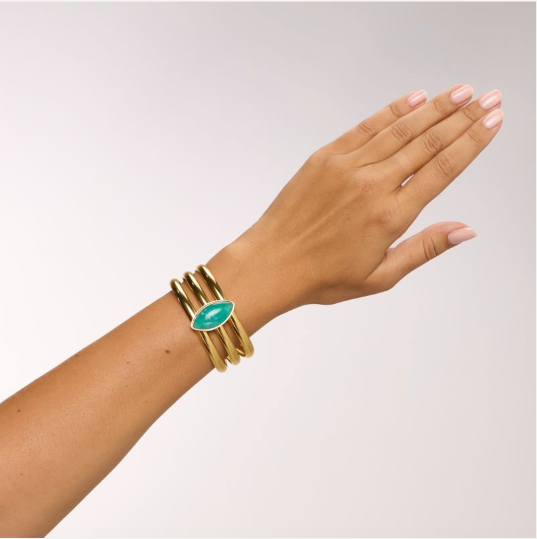We Are Emte - Gypsy Cuff in Gold + Turquoise