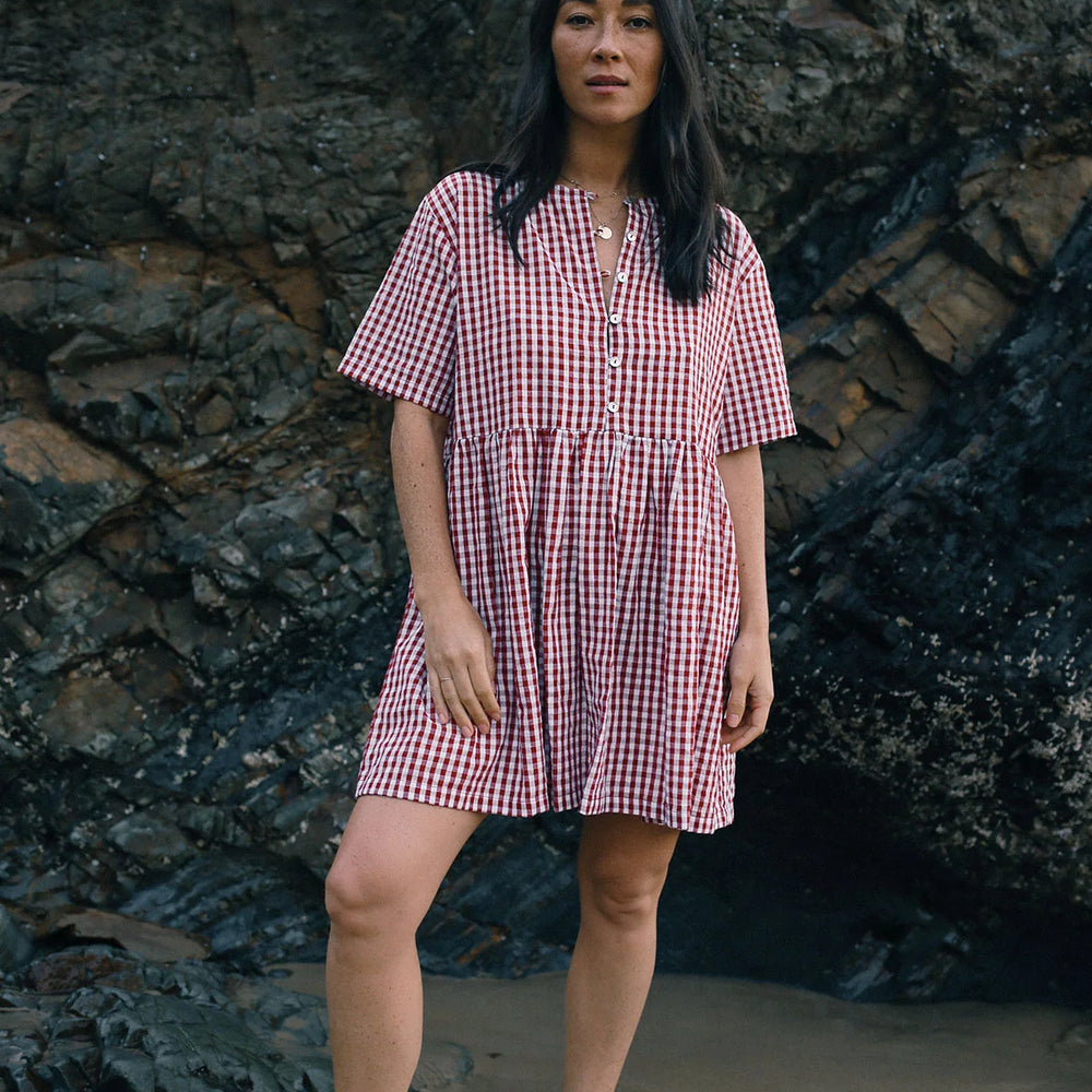 
                      
                        Bare Road - Darcey Mini Dress in Red Gingham
                      
                    