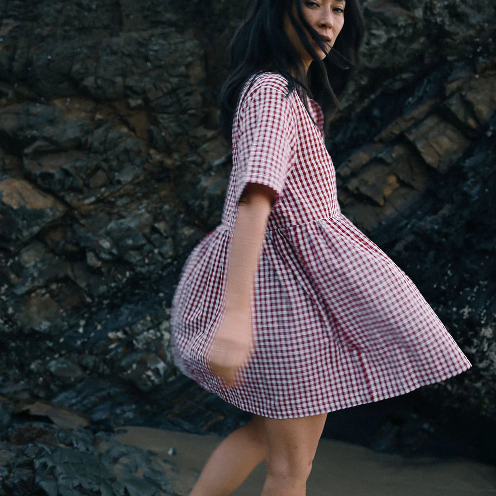 
                      
                        Bare Road - Darcey Mini Dress in Red Gingham
                      
                    