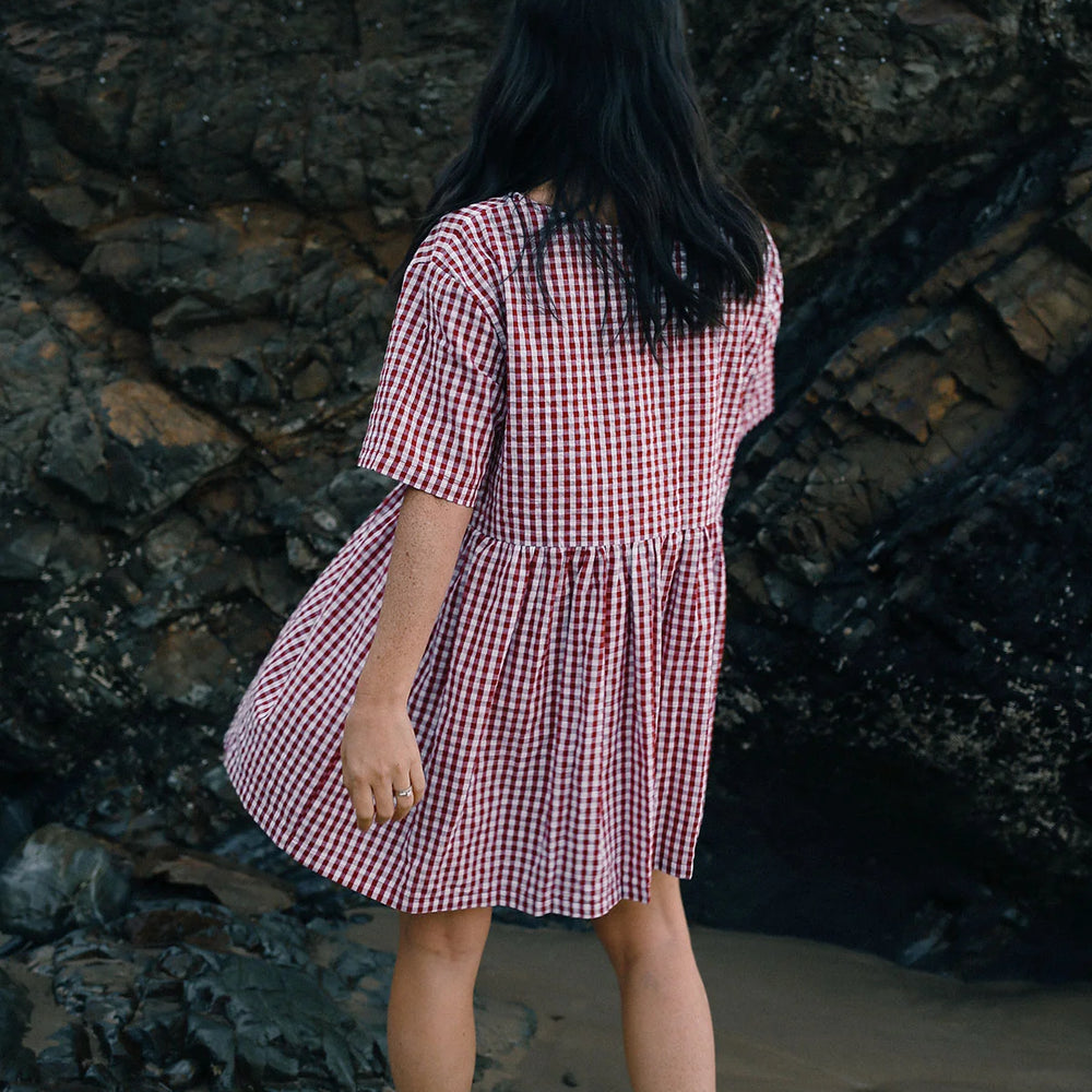 
                      
                        Bare Road - Darcey Mini Dress in Red Gingham
                      
                    