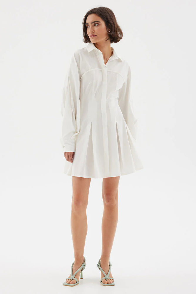 Sovere - Override Shirt Dress in White