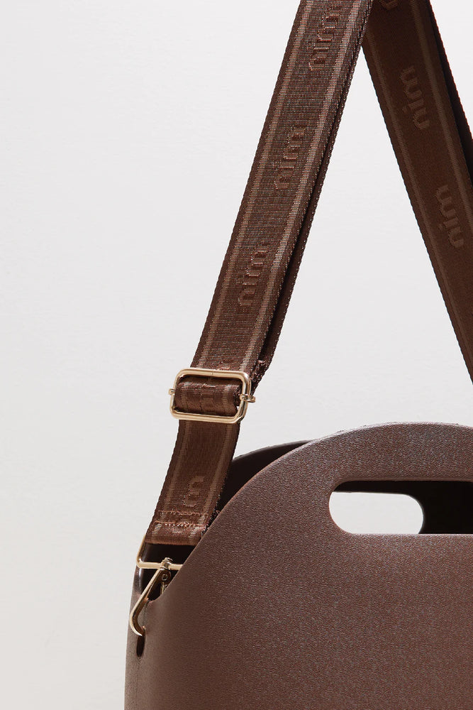 
            
                Load image into Gallery viewer, NIM The Label - Shoulder Strap in Cocoa/Gold Mono
            
        