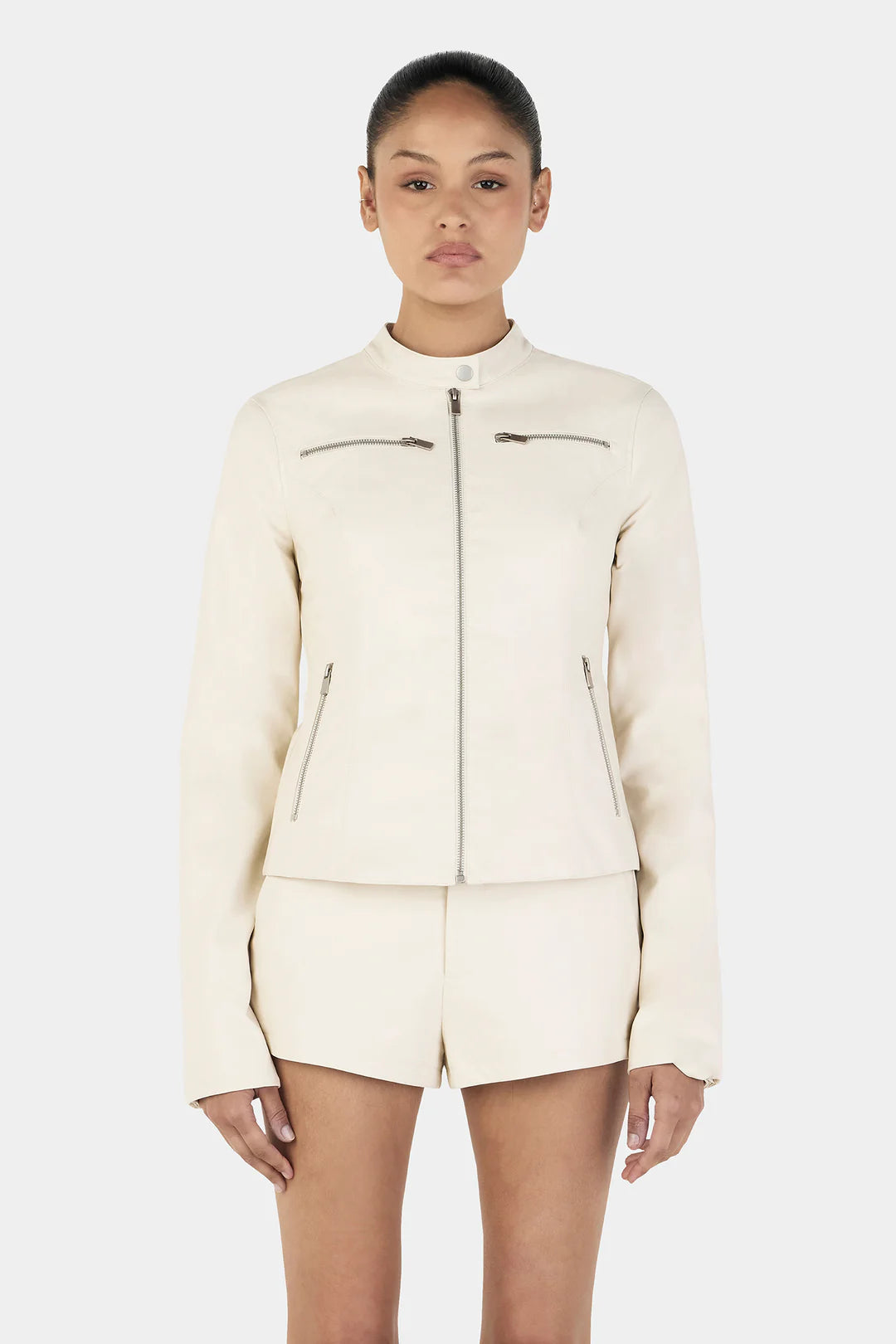 Ownley - Tari Moto Jacket in Cream