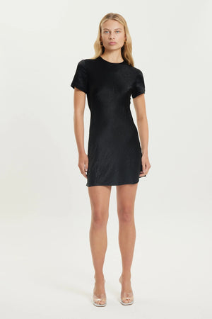 Third Form - Crush Bias Tee Mini Dress in Black